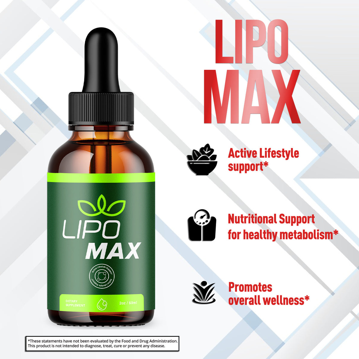 5 Pack Lipo Max Drops Advanced Formula Health & Fitness Supplement 180 Serving