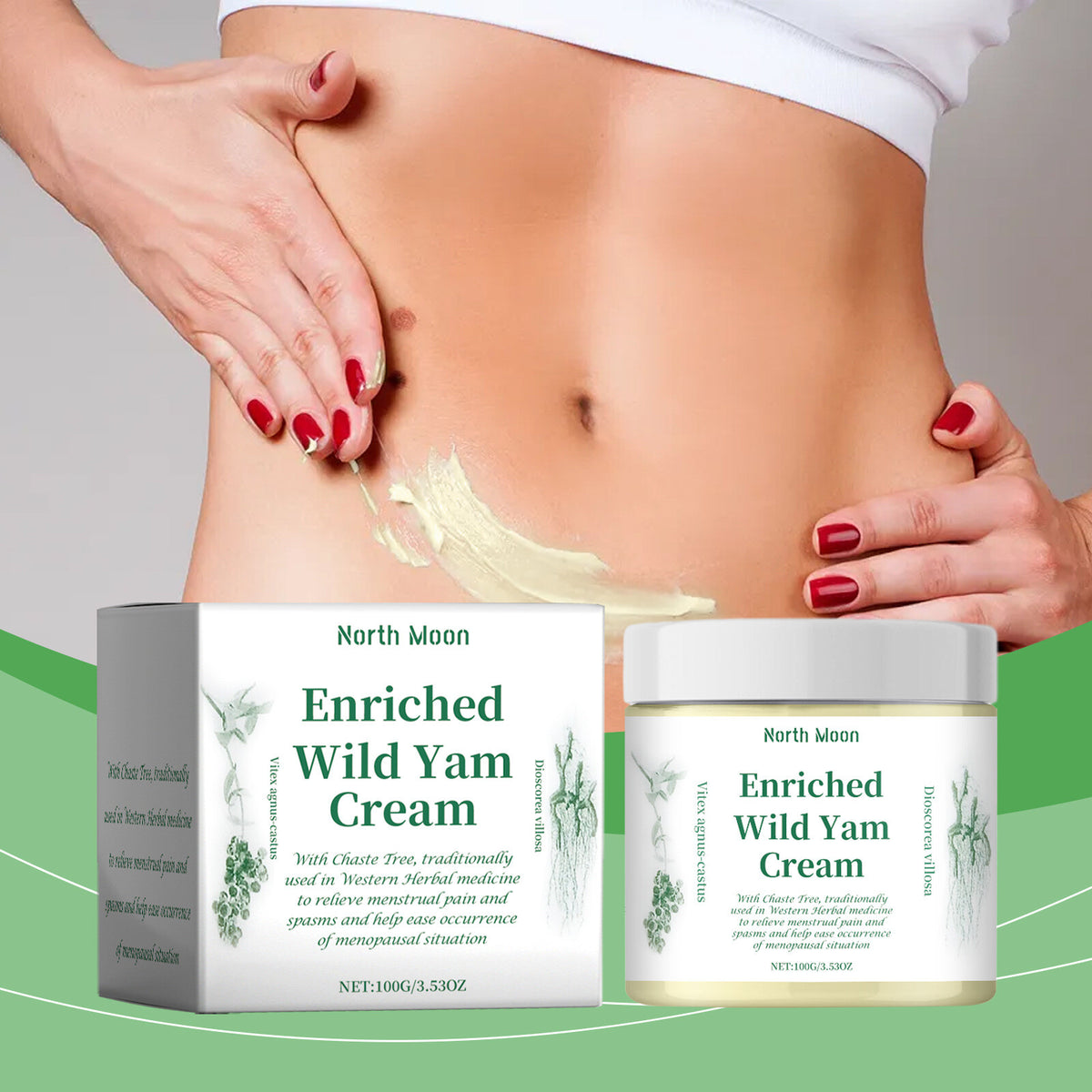 Wild Yam Cream Organic for Hormone Balance,Relieve Menstrual Discomfort,100g