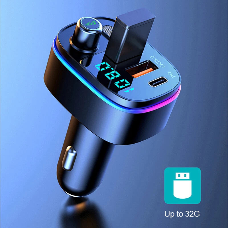 Car Cigar Plug Bluetooth FM Transmitter MP3 Player Radio Adapter Kit USB Charger