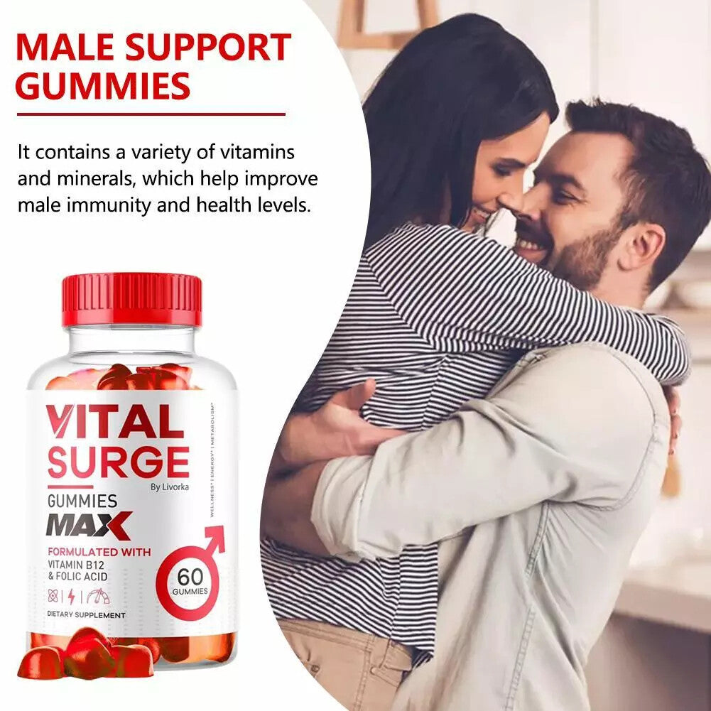 1-5pack Vital Surge Male Gummies, Vital Surge Testo Support Gummys Performance