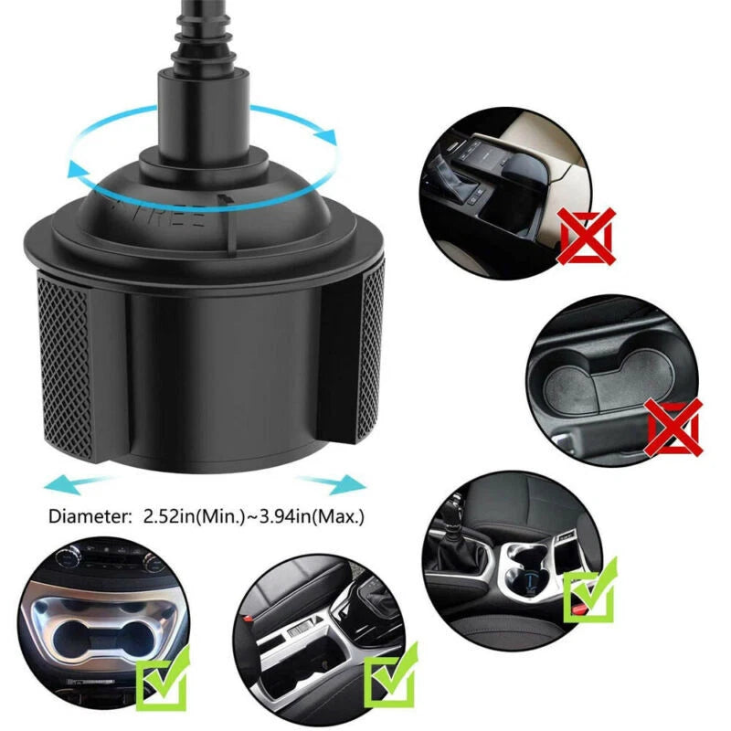 Car Mount Adjustable Gooseneck Cup Holder Stand Cradle Universal Cell Phone US