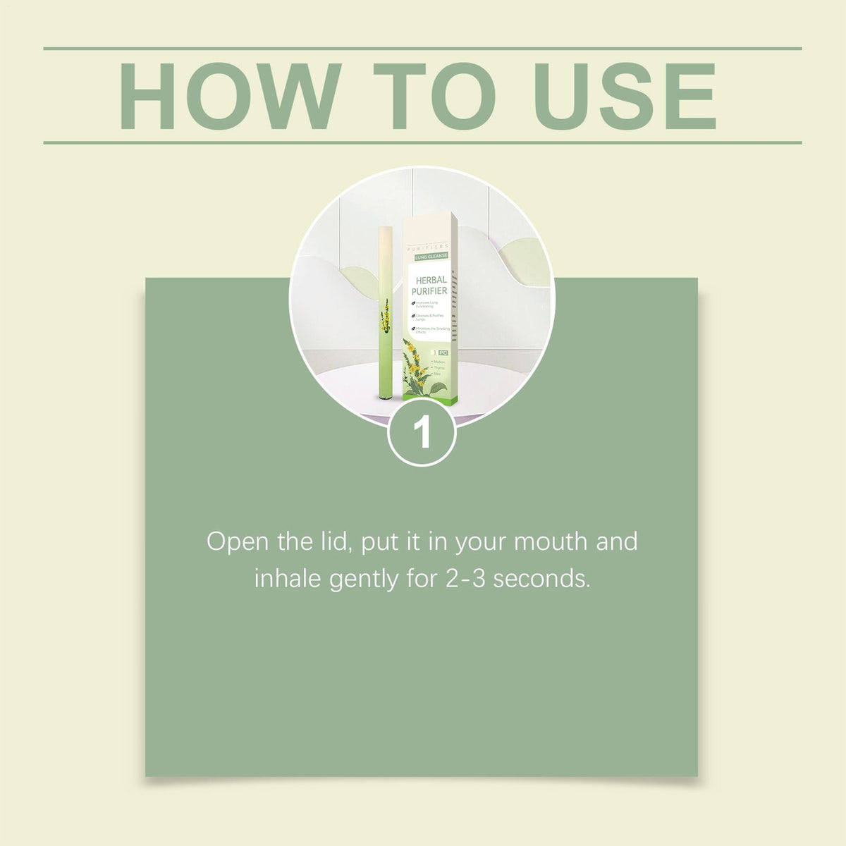 Lung Cleanse Inhaler Herbal Purifier With Mullein Thyme Mint For Lung Health