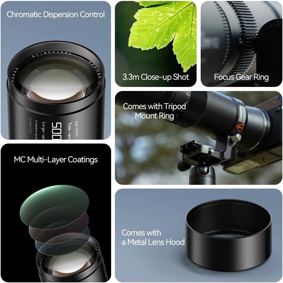 TTArtisan 500mm F/6.3 Supertelephoto Lens Manual Focus Full Frame Lenses