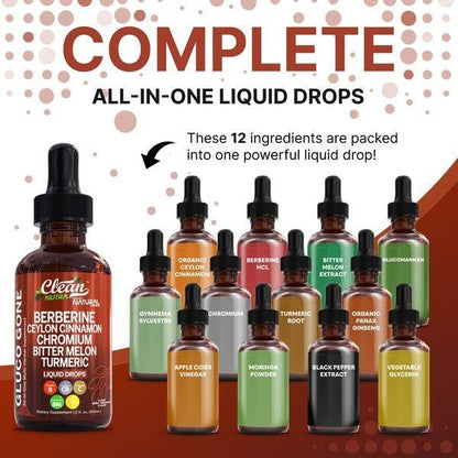 Clean Nutra Berberine with Ceylon Cinnamon Supplement Liquid Drops
