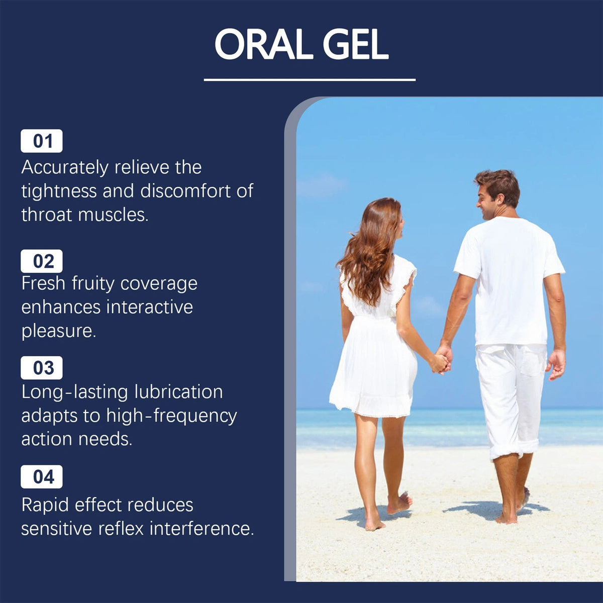 1-3pack Pure Romance- GREAT HEAD- Oral Gel- Blueberry Lemonade- Relax Gag Reflex