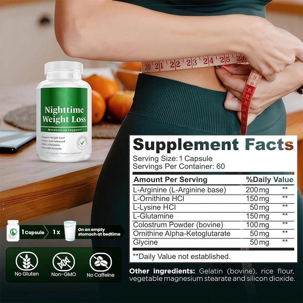 Nighttime Fat Burner Supplements - Appetite Suppressants for Weight Loss 60
