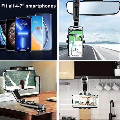Phone Holder 360° Rotatable Adjustable Sun Visor Car Mount Clip For Most Phones