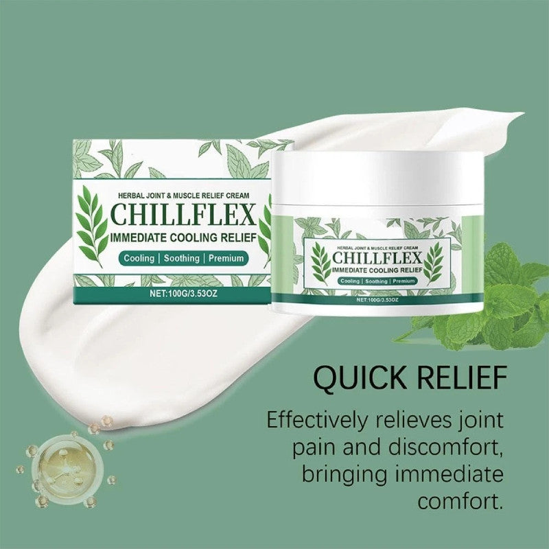 100g Herbal Joint & Muscle Relief Cream Chillflex Immediate Cooling Relief NEW