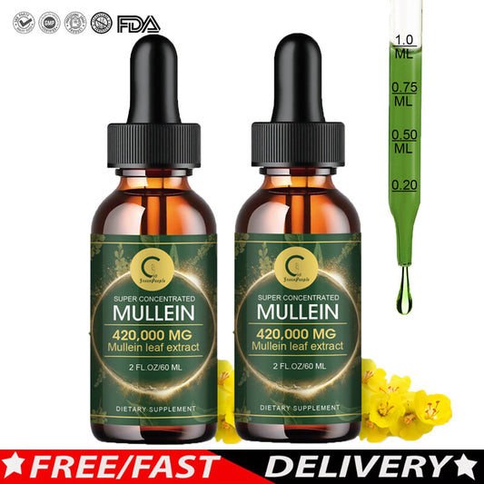 Mullein Drops for Lungs, Detox and Cleanse Mullein Extract Supplement (5 PACK)