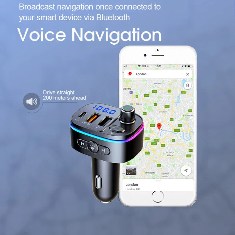 Car Cigar Plug Bluetooth FM Transmitter MP3 Player Radio Adapter Kit USB Charger