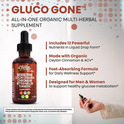 Clean Nutra Berberine with Ceylon Cinnamon Supplement Liquid Drops