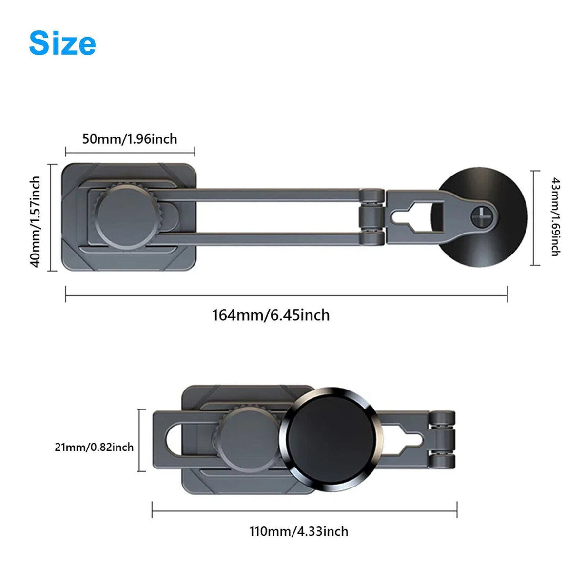 360° Rotation Magnetic Phone Holder Foldable Car Mount Stand Dashboard Universal
