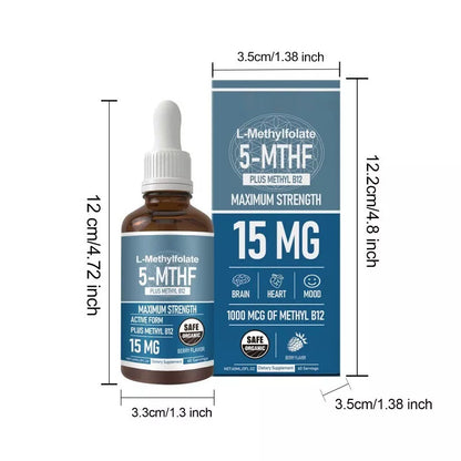 Methylfolate Supplement 15mg-Active Folate Vitamin B9-60 Capsules Health Support