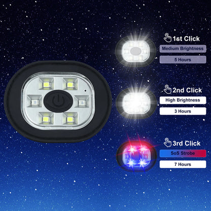 Bluetooth Beanie Hat with Light, Unisex USB Rechargeable 4 LED Headlamp Cap with