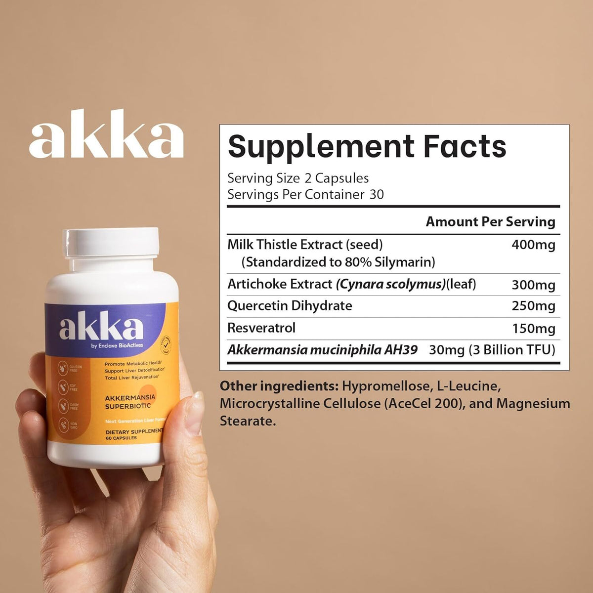 AKKA Advanced Liver Support & Gut Renew Probiotic with Milk Thistle