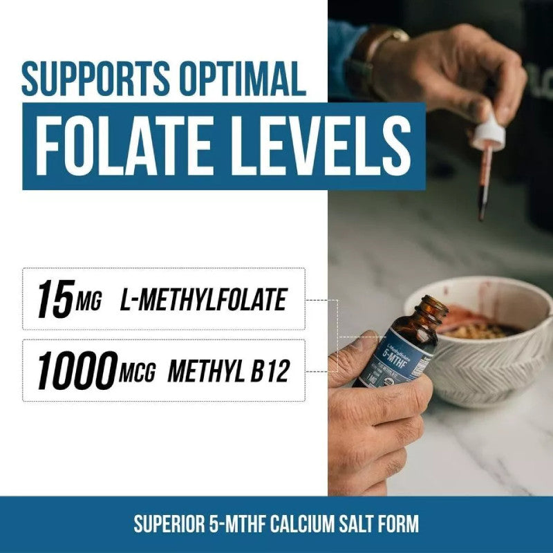 L-Methyl Folate 15mg Plus Methyl B12 Cofactor–Organic, Berry Flavor