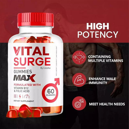 1-5pack Vital Surge Male Gummies, Vital Surge Testo Support Gummys Performance