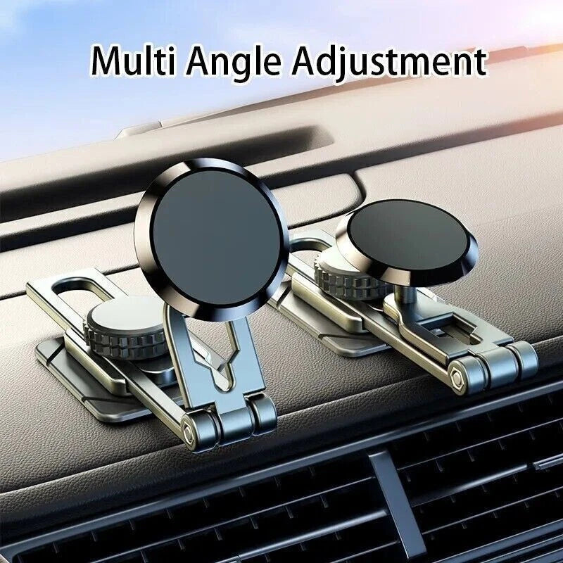 360° Rotation Magnetic Phone Holder Foldable Car Mount Stand Dashboard Universal