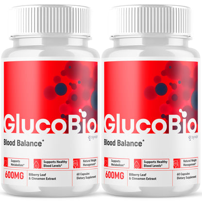 (3 Pack) Gluco Bio Blood Sugar Balance Pills, GlucoBio Heart Health 120 Capsules