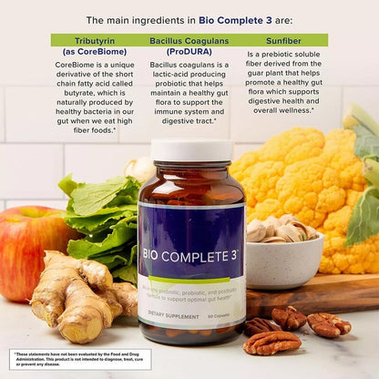 1-5X 60Caps Bio Complete 3 Capsules Prebiotic Probiotic Postbiotic Supplement✔