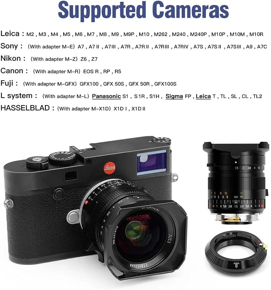 TTArtisan 21mm F1.5 Full Fame ASPH Wide Angle Lens for Leica M-Mount Cameras
