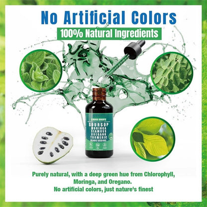 Soursop Bitters Liquid Drops with Turmeric Black Seed Support Sea Moss Moringa