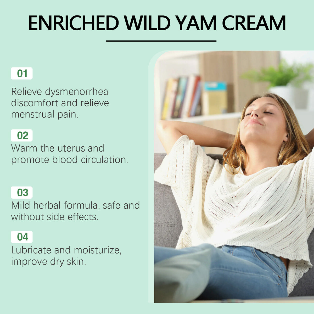 Wild Yam Cream Organic for Hormone Balance,Relieve Menstrual Discomfort,100g