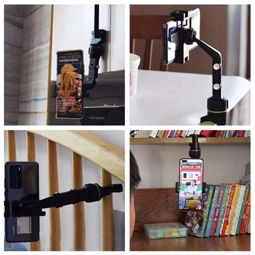 360° Car Rearview Mirror Rotation Adjustable Phone Holder Mount Multifunction