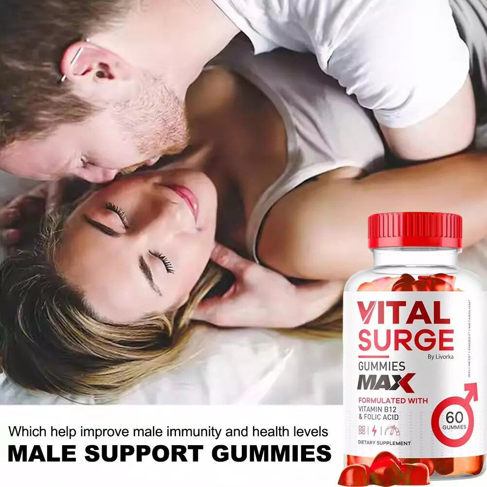 1-5pack Vital Surge Male Gummies, Vital Surge Testo Support Gummys Performance