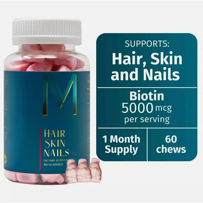 WEEM Hair Skin and Nails Gummies - Supports Healthy Hair - Vegan biotin Vitamins