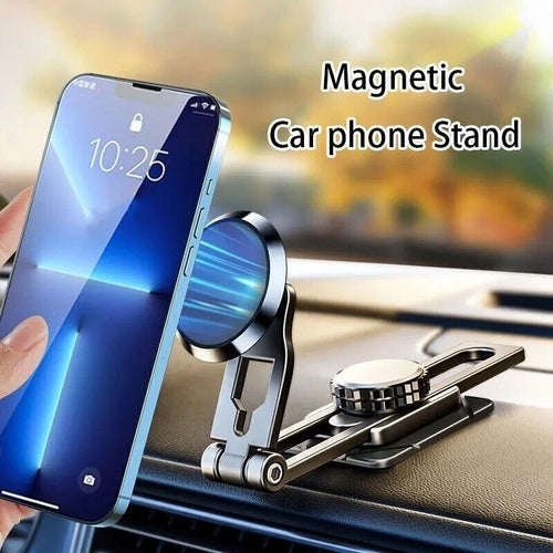 360° Rotation Magnetic Phone Holder Foldable Car Mount Stand Dashboard Universal