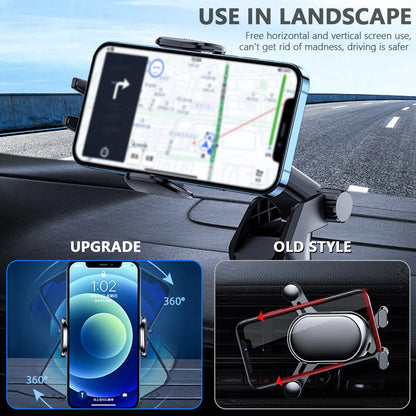 Car Phone Holder Dashboard Windshield Phone Mount Universal for iPhone Samsung