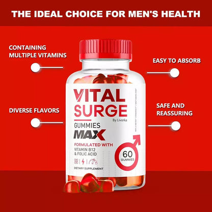 1-5pack Vital Surge Male Gummies, Vital Surge Testo Support Gummys Performance