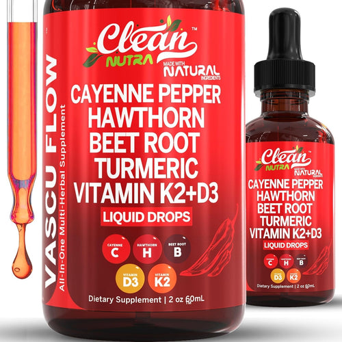 Clean Nutra Cayenne Pepper Supplement Liquid Drops + Hawthorn Berry