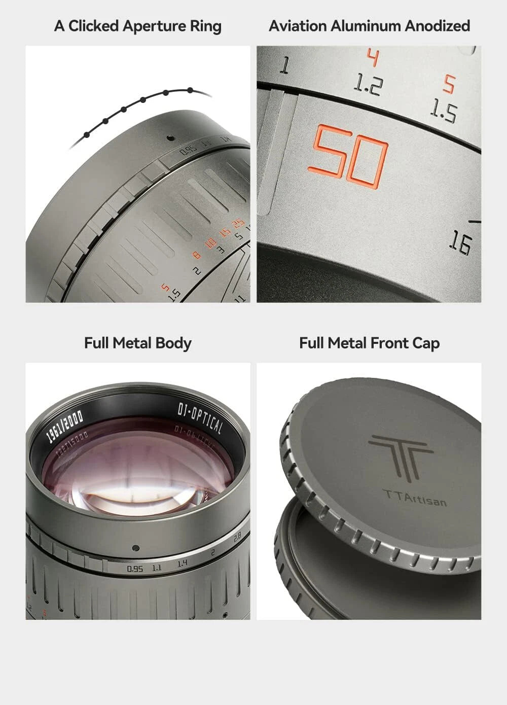 TTArtisan 50mm F0.95 Full Frame Manual Focus Lens Large Lens for Leica M-Mount