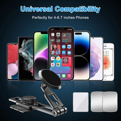 360° Rotation Magnetic Phone Holder Foldable Car Mount Stand Dashboard Universal