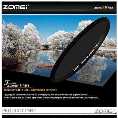 Zomei Infrared IR filter 680nm for camera DSLR 25/30/37/49/52/55/58/62/67/72mm
