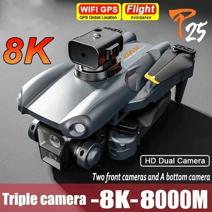 Mini Drone 8K HD Dual Camera GPS Aerial Photography Foldable Re with 3 Battery