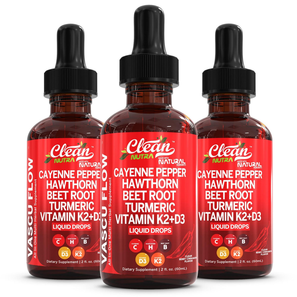 Clean Nutra Cayenne Pepper Supplement Liquid Drops + Hawthorn Berry