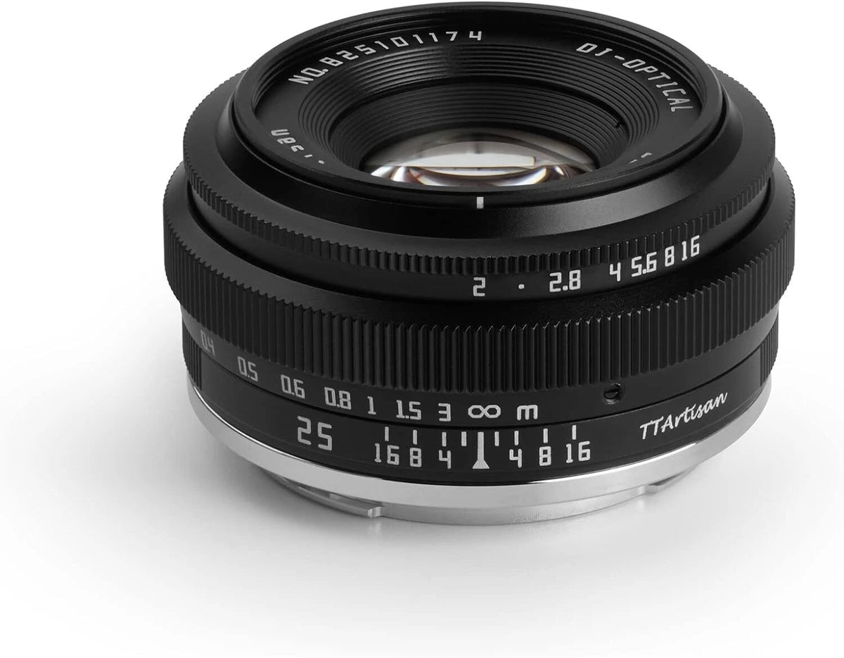TTArtisan 25mm f2 APS-C Manual Focus Mirrorless Camera Lens with M43 Mount