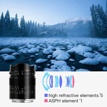 TTArtisan 21mm F1.5 Full Fame ASPH Wide Angle Lens for Leica M-Mount Cameras