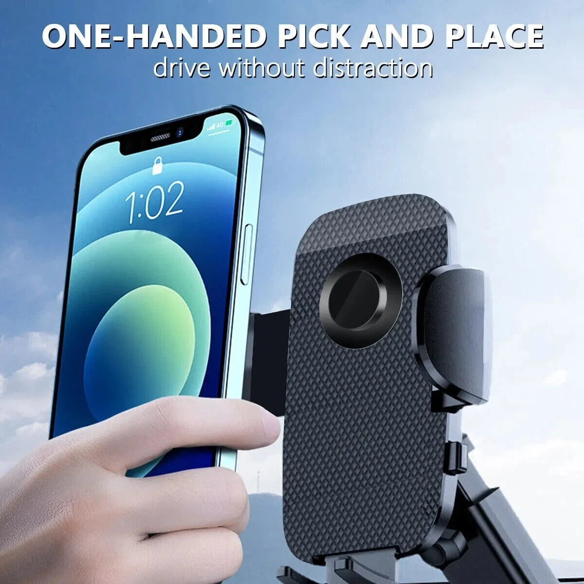 Car Phone Holder Dashboard Windshield Phone Mount Universal for iPhone Samsung