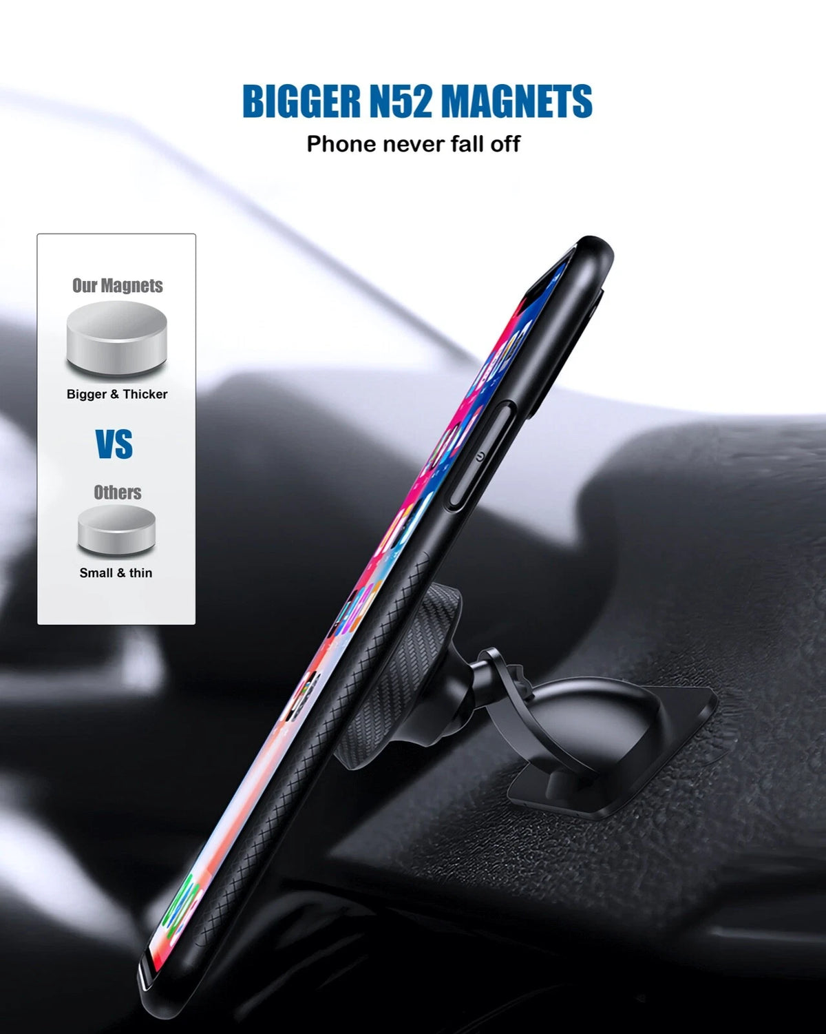 Magnetic Phone Holder for Car, Dashboard Car Phone Holder Mount