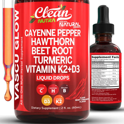 (2 Packs) 60ml Cayenne Pepper Supplement Liquid Drops + Hawthorn Berry