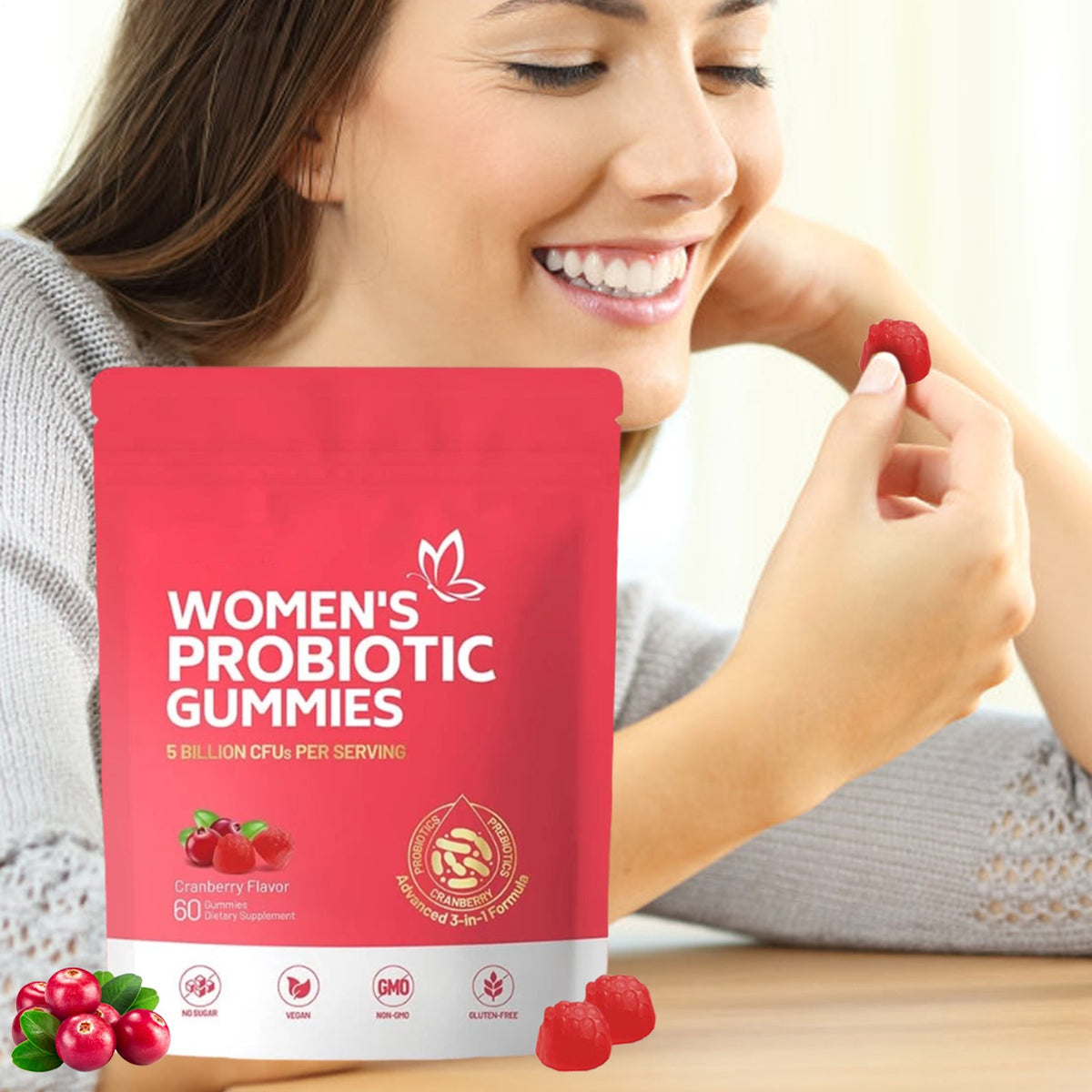 Vaginal Women Probiotic Feminine Balance PH Gummies For Healthy Odor
