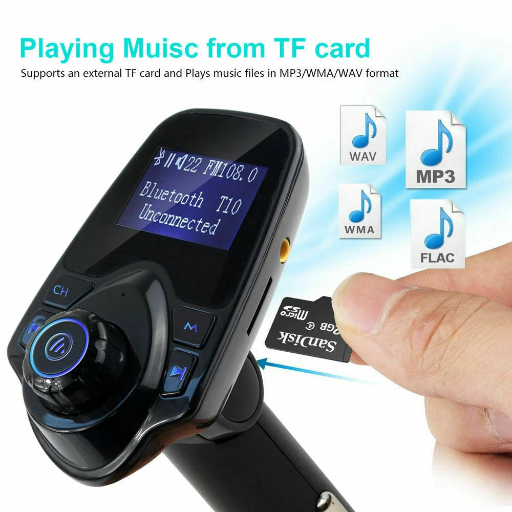 Car Cigar Plug Bluetooth FM Transmitter Radio MP3 Player Adapter Kit USB Charger