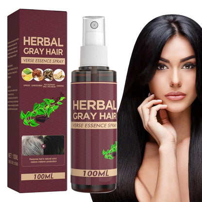 100ml Herbal Gray Hair Reverse Essence Spray Restore Black Hair Serum Oil