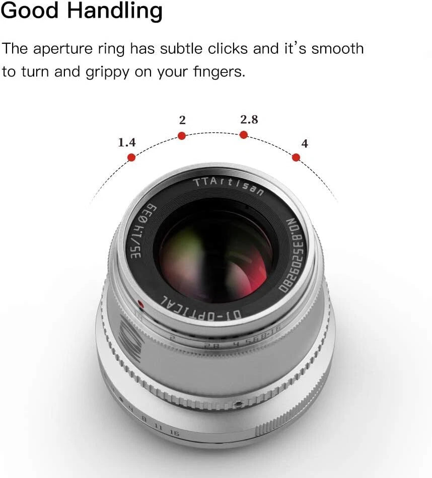 TTArtisan 35mm F1.4 APS-C Manual Focus Lens for Olympus Macro 4/3 Mount Cameras