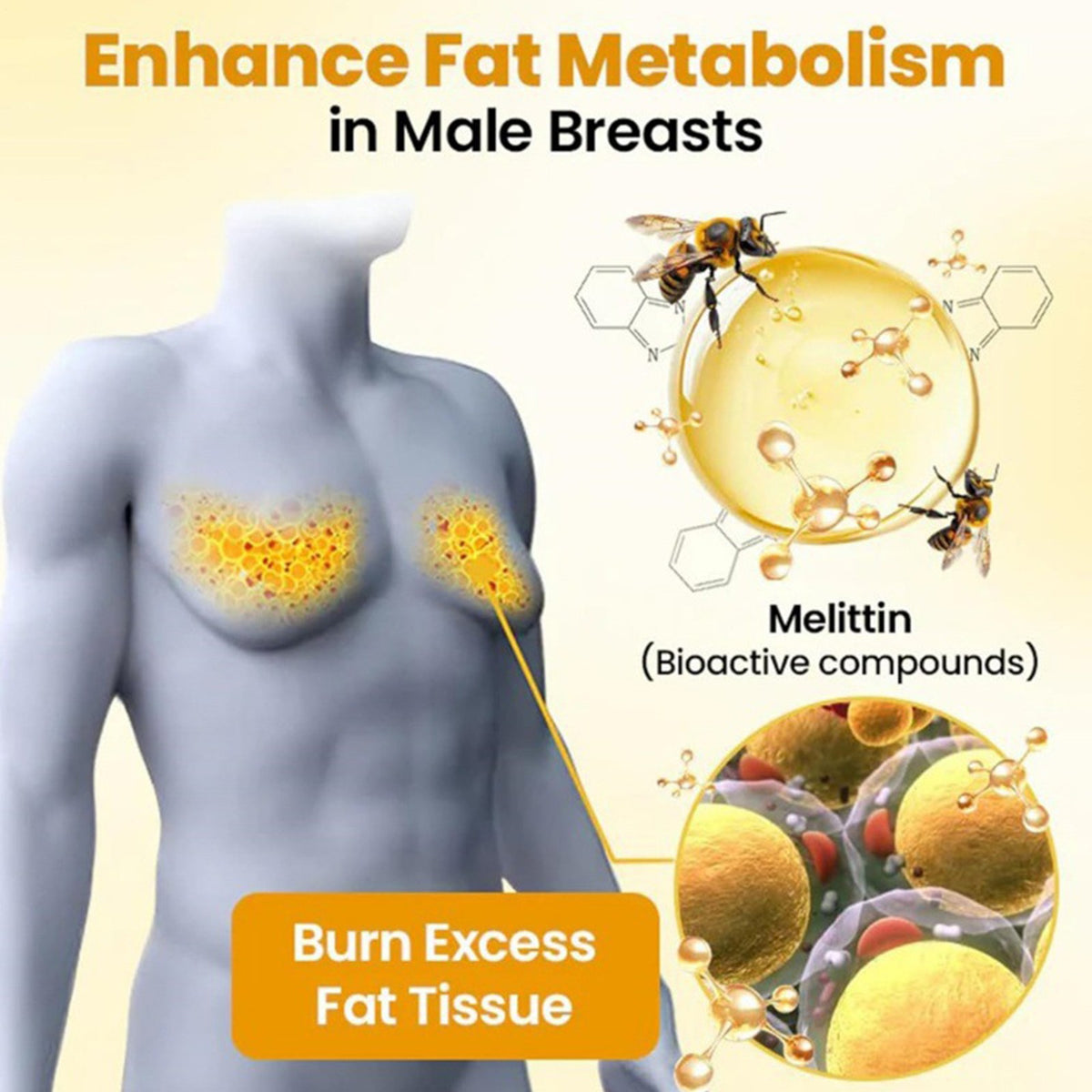 Bee Venom Gynecomastia Oil,Chest Muscles for Strengthen The Chest Muscles