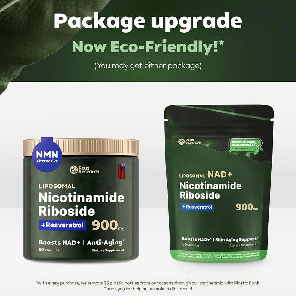NAD+ Supplement for Anti-Aging Energy Focus Nicotinamide Riboside Resveratrol